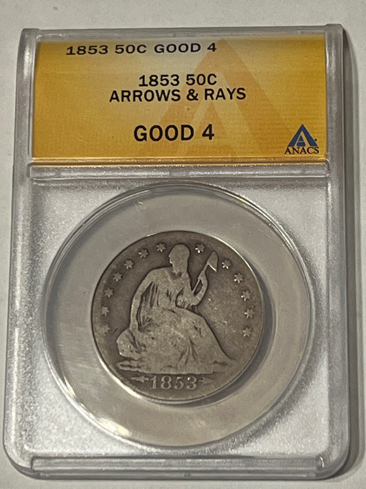 1853 50c piece - G4 Arrows & Rays