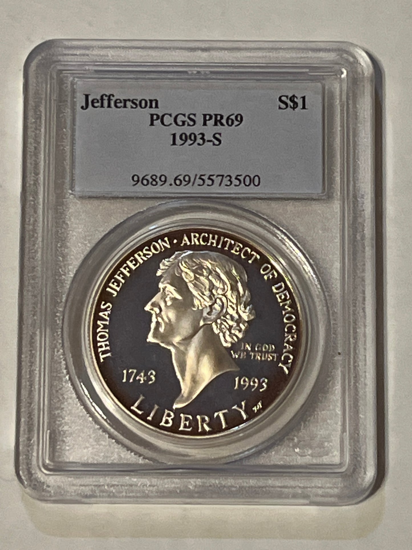 1993-S Jefferson $1 PCGS PR 69